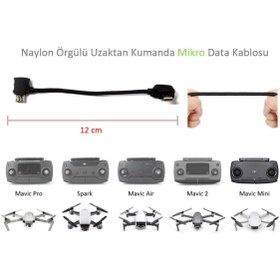 Resim Profisher Djı Mavic Pro Uzaktan Kumanda Için Mikro Data Veri Kablosu Naylon Örgülü 