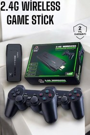 Resim esey ticaret Atari Oyun Konsolu 2000 Oyunlu Game Stick 2.4G Wireless 