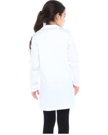 Resim Tülü Akkoç Kız Çocuk Doktor Önlüğü Beyaz 