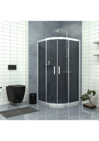 Resim Tekno Duş Silver Orion 6mm Füme Cam Oval Duşakabin Füme 