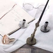 Resim Su Dolu Tasarımlı Vintage Esintili Metal Kalemlik, Ofis ve Ev Dekoru için Şık Masa Düzenleyici - Tek Parça 