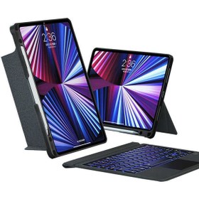 Resim Ipad Pro 11 (4. NESİL) Ve Ipad Air (5. NESİL) Klavyeli Kılıf 360 Dönebilen Rgb Tuşlu Touchpad 