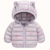 Resim Kızlar için Sevimli Dinozor Baskılı Kapüşonlu Ceket - Fermuarlı Kapanışlı Kalın Kışlık Mont, Yumuşak Polyester Dolgulu, Sonbahar/Kış İçin Normal Kalıp Kısa Uzunluk, Cadılar Bayramı ve Noel Kıyafetleri, Dinozor Giysileri, Çocuk Kış Giyimleri 