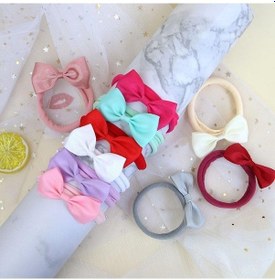 Resim Novahub Gül Renkli Yaylar Bebek Kafa Bandı Yumuşak Elastik Bebek Bantlar Hairband Kızlar İçin Düz Renk Yürümeye Başlayan Türban Bebek Saç Aksesuarları Gülkurusu Gülkurusu 