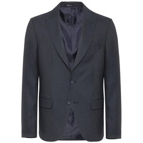 Resim Süvari Lacivert Slim Fit Desenli Sivri Yaka 6 Drop Klasik Takım Elbise-35527 Lacivert 