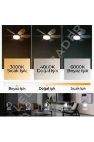 Resim MetaWorld Tavan Vantilatörü Ampul Uyumlu Uzaktan Kumandalı sinek kovar 52 cm 