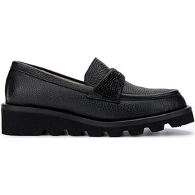 Resim Tamer Tanca Kadın Hakiki Deri Siyah Floter Loafer Ayakkabı 1051 02 Bn Ayk Sk24-25 Sıyah Fltr Siyah 