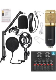 Resim Bm800 Live Plus Set Efektli Ses Kartı Mikrofon Stand Kayıt Canlı 