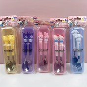 Resim Sanrio için for hello kitty, for Kuromi için, for My Melody için, for Cinnamoroll için, for Pompompurin Karikatür Bıçak, Çatal ve Kaşık Seti Aile Toplantıları, Piknikler, Kamp için 