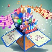 Resim Pop-Up Doğum Günü Kutusu ve Kılıfı - Canlı Parti Teması, Balonlar ve Müzik Notları Tasarımı - Teşekkürler Abla, Aile ve Arkadaşlar için Mükemmel, Doğum Günü Partisi Süslemesi 