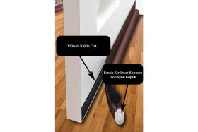 Resim Şık Kahverengi Kapı Altı Rüzgar Önleyici Sünger, 90 cm 