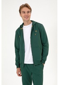 Resim U.S. Polo Assn. Erkek Regular Fit Koyu Yeşil Şardonlu Örme Hırka 50313755-VR079 