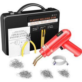 Resim 200w Kablosuz Usb Şarj Edilebilir Plastik Kaynak Makinesi, Araba Tampon Çatlağı Çamurluğu İçin 400 Adet Sıcak Zımba İle Plastik Kaynak Kiti 