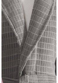 Resim Özdilek Çizgili Kadife Bornoz Seti 6 Parça Koyu Pembe-koyu Gri Çok Renkli 