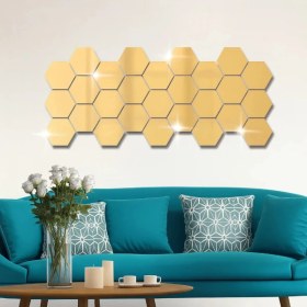 Resim MiraLive Yapışkanlı Akrilik Gold Ayna Seti 12 Adet 