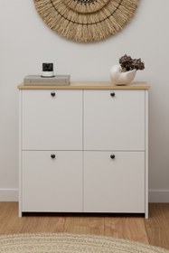 Resim Monte Sehpa Beyaz Cube Ayakkabılık Country Ayakkabılık Cube Ayakkabılı 