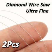 Resim 2 Adet Yüksek Mukavemetli Elmas Kesme Teli Testere, 0.25mm Ultra İnce - yeşim ve değerli taşlar için uygun, dayanıklı metal yapı, hassas işçilik aracı, elmas testere bıçağı, metal malzeme, kesim hatları için kullanılır, Değerli Taş, Kehribar, Arı Mumu 