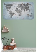 Resim Ülke Adlı Eğitici Dünya Haritası Dünya Atlası Çocuk Ve Bebek Odası Duvar Sticker -60x105-3823 - Renkli Çok Renkli 