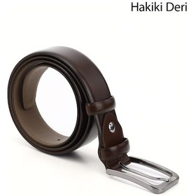 Resim Gönderi(R) Gönderi R Kahve Antik Hakiki Deri 3,5 Cm Klasik Kemer Kahve 