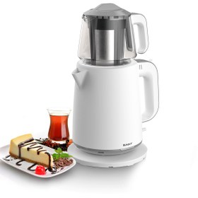 Resim Empressco Beyaz Çay Makinesi, Kettle Kullanımı için Pratik ve Şık Tasarım 