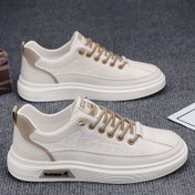 Resim Erkek Rahat Moda Kaykay Ayakkabıları - Düşük Üst Bağcıklı Sneakerlar, Nefes Alabilen Mesh Üst, Dayanıklı PVC Taban, Tüm Mevsim Casual Spor Ayakkabıları Koşu, Açık Hava ve Eğlence Giyim, Kaykay Ayakkabıları 