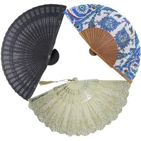 Resim Yelpaze 3 Çeşit Yaz Fırsat Paketi Kumaş Ahşap Plastik 