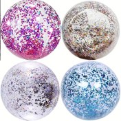 Resim Su Oyunları için Glitterli Süper Şeffaf PVC Şişme Plaj Topu. 