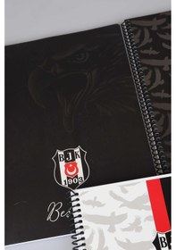 Resim Lisanslı Beşiktaş "tekli" Spırallı Çizgili A4 Karton Kapak 72 Yaprak Defter 