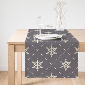 Resim Gri Zeminli Kar Tanesi Desenli Dijital Baskılı Özel Tasarım Süet Runner 