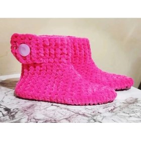 Resim Merut Style E Lörgüsü Kadife Ip Pembe Düğme Detaylı Ev Botu Panduf 