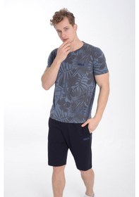 Resim Maraton Sportswear Regular Erkek Bisiklet Yaka Kısa Kol Basic Lacivert T-Shirt 19800-Lacivert 