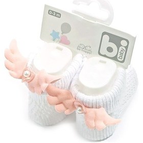 Resim Bibaby 68297 Angel Bebek Çorabı Beyaz-Somon 