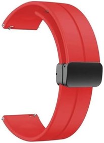 Resim GPACK Mibro Lit ile uyumlu Kordon Kayış d-buckle Mıknatıslı Silikon 20/jku, Kırmızı 