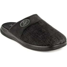 Resim Muya Anatomik Taban Erkek Ev Terliği Günlük Kullanım İçin Konforlu Siyah Kumaş Malzeme 