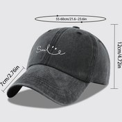 Resim Neşeli Yüz ve Harf Baskılı Ayarlanabilir Üniseks Beyzbol Şapkası - Erkekler & Kadınlar için Nefes Alabilen Siyah/Beyaz Kamyoncu Şapka, Golf, Dış Mekan, Seyahat - Anneler Günü & Babalar Günü Hediyesi 