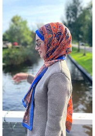 Resim Carell Şeyma Albayrak'ın Tercihi Sunset Blaze Turuncu Comfy İpek Şal Çok Renkli 