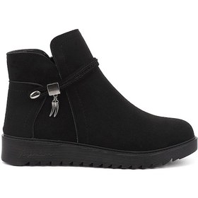 Resim Gönderi R Siyah Süet Fermuarlı Kalın Tabanlı Bot Siyah-Süet 