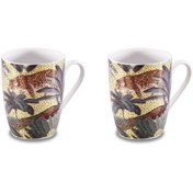 Resim NuBuTu Porselen Mugs Kupa-korkmaz Forest-2 Baskılı Kupa Bardak-2'li Takım Kupa 