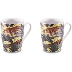 Resim NuBuTu Porselen Mugs Kupa-korkmaz Forest-2 Baskılı Kupa Bardak-2'li Takım Kupa 