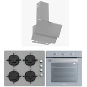 Resim Silverline Gri Cam Ankastre Set ( 3490 Oslo - Cs5335s02 - Bo6503s01 ) 