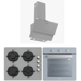 Resim Silverline Gri Cam Ankastre Set ( 3490 Oslo - Cs5335s02 - Bo6503s01 ) 