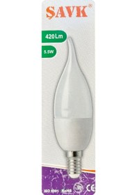 Resim 8 Adet Şavk 5,5w 37w Beyaz Işık 6500k E14 Duylu İnce Duy Led Kıvrık Ampul 