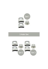 Resim Gri Tencere Tava Kulp Seti 3'lü Set Sap Kulp Tutamak Seti Tencere Sapı 3 Adet Set 