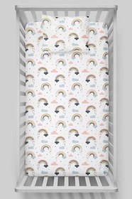 Resim Organik Bebek Boy Lastikli Çarşaf Seti - Neşeli Bulutlar 80 x 140 