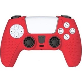 Resim Playstation 5 Ps5 Matris Joystick Kol Silikon Kılıf Uyumlu Kırmızı 