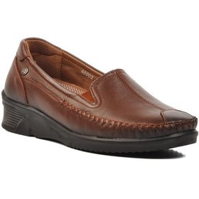 Resim Forelli Hakkiki Deri Ortepedik Comfort Kadın Ayakkabı Amelia 48002 Taba 