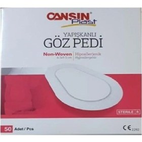 Resim Cansın Plast Yetişkin Steril Göz Pedi 6,5 X 9,5 Cm 50'li 532 