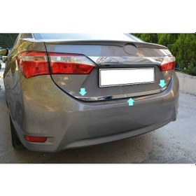 Resim Toyota Corolla Uyumlu Bagaj Alt Çıta -2014 Paslanmaz Çelik Parça 