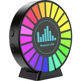 Resim Babikamium Rgb Sese Duyarlı Ritim Animasyonlu Müzik Ekolayzer 22 Ledli Şarjlı Kokulu LED Disk 