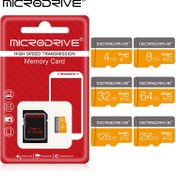 Resim Yüksek hızlı Turuncu gri Mikro mini TF SD kartı 4GB 8GB 16GB 32GB 64GB 128GB 256GB Sınıf 10 TF U3 mikro mini sd hafıza kartı SD adaptörü için 